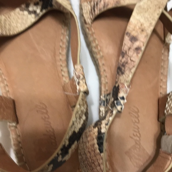 Madewell Malia Espadrille Sandal Snake Embossed Leather 8M - Picture 8 of 12